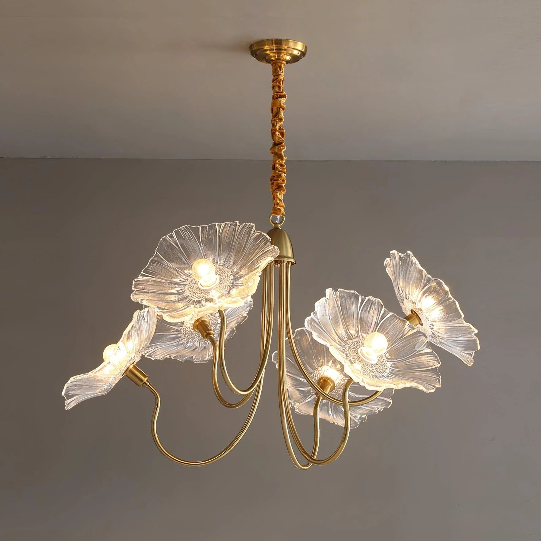 Lustre à feuilles de verre Lotus