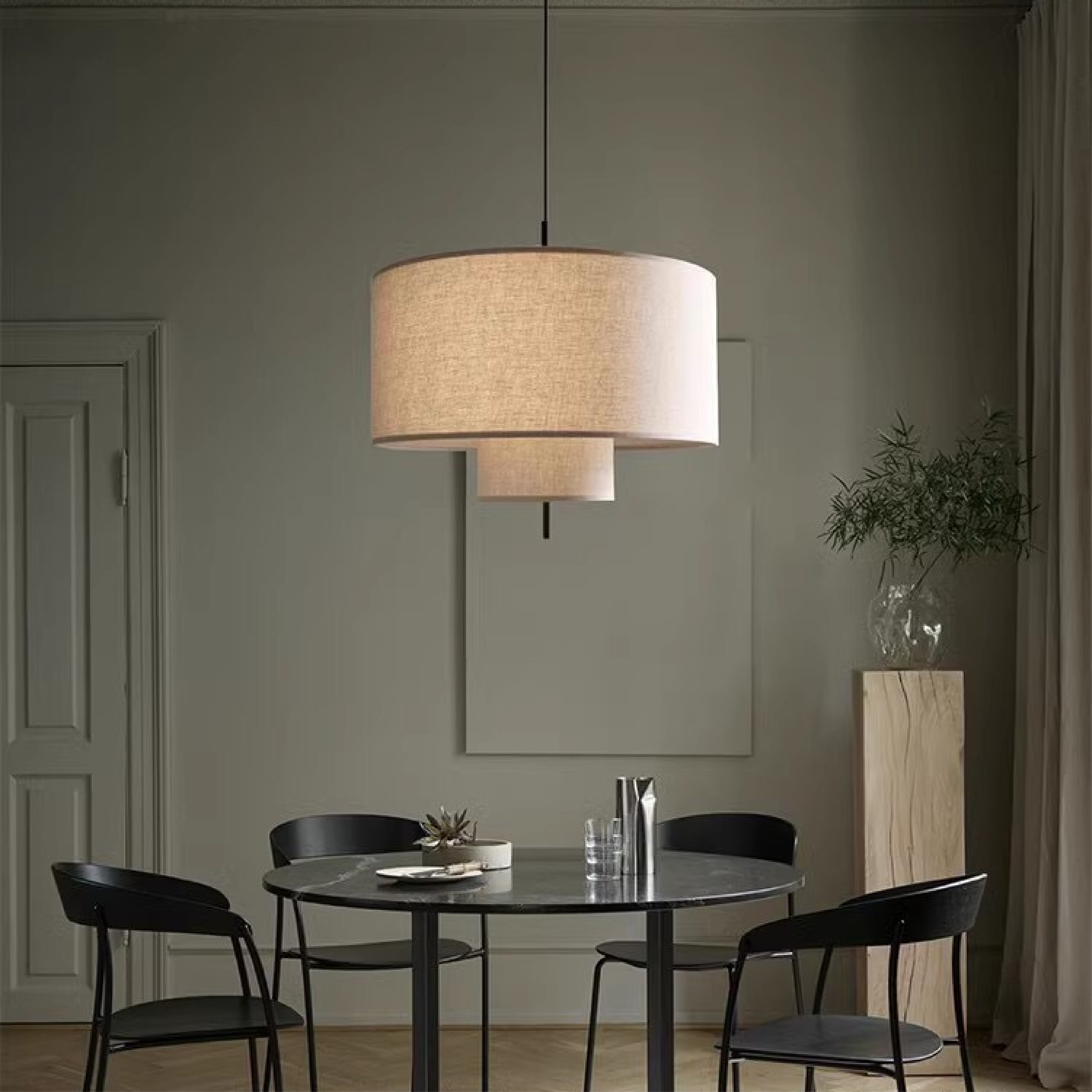 Lampe suspendue en soie Yurina