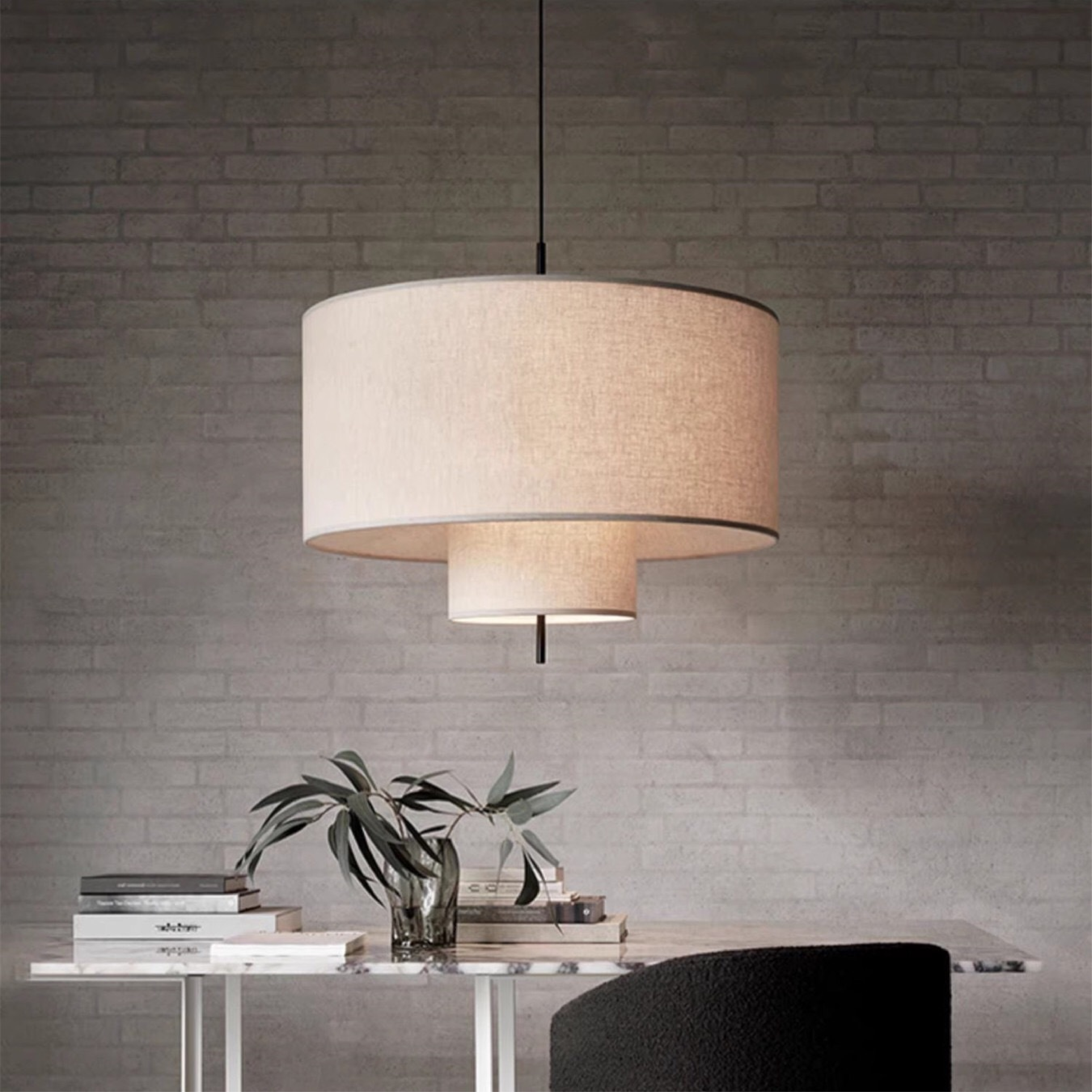 Lampe suspendue en soie Yurina