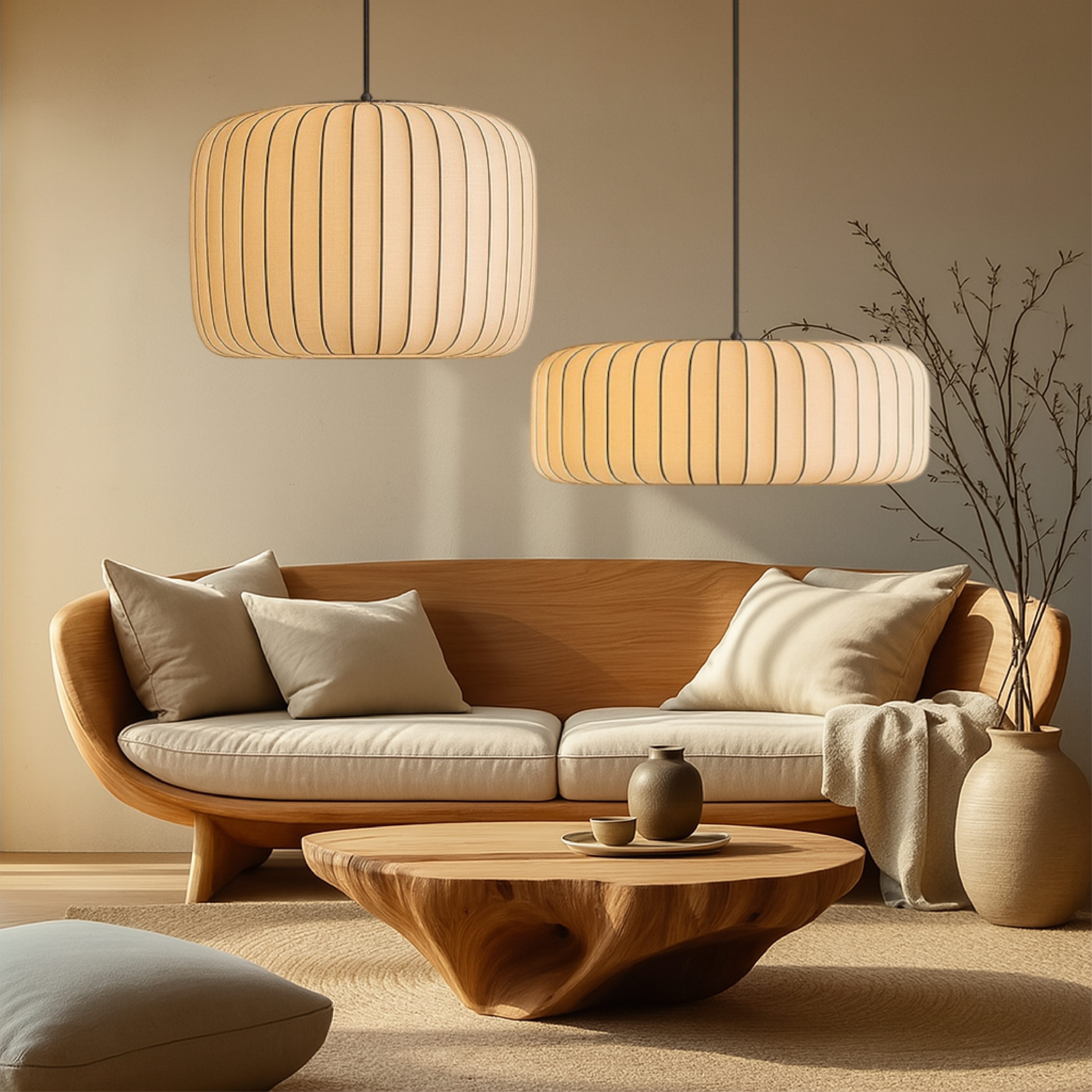 Lampe pendante en soie Rendara