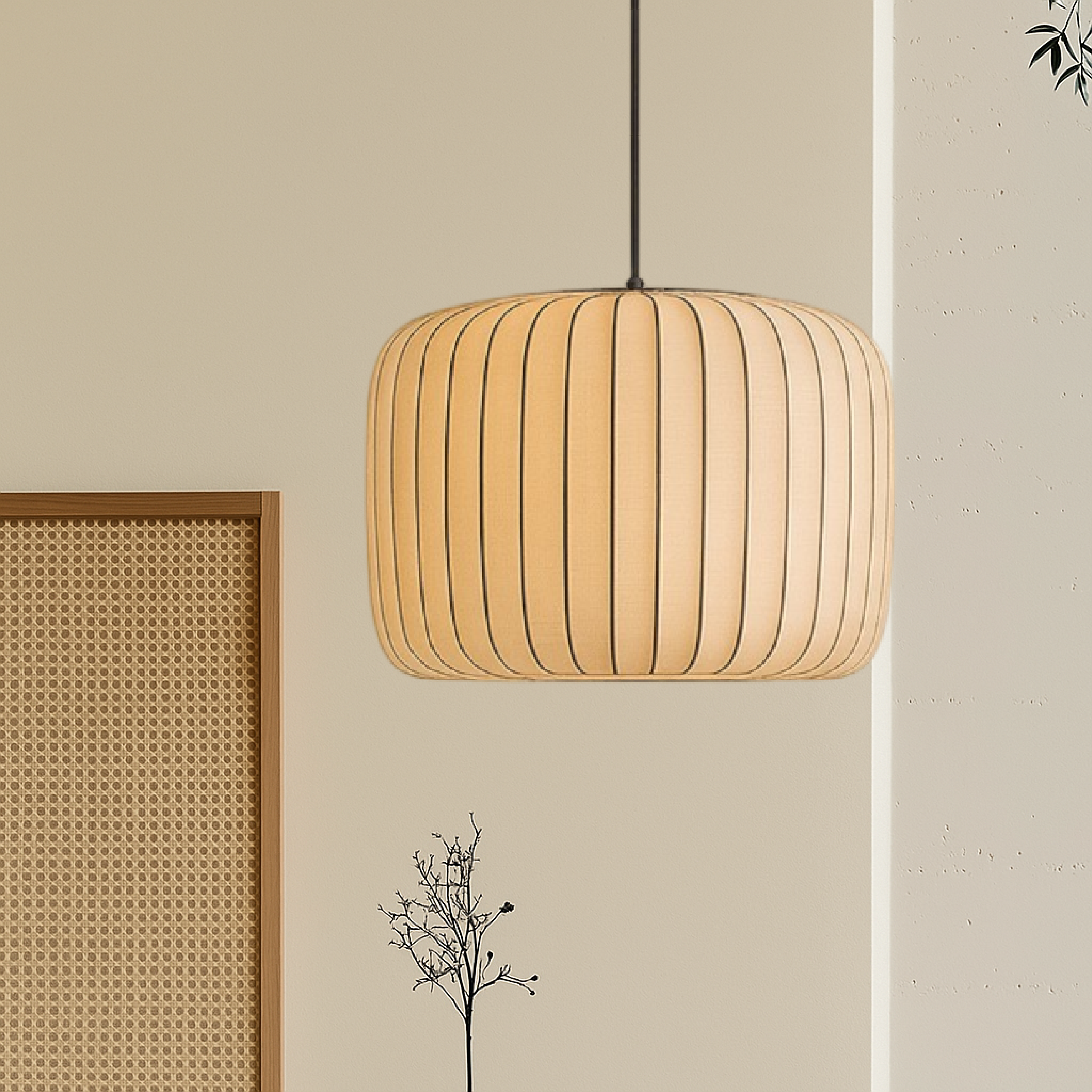Lampe pendante en soie Rendara