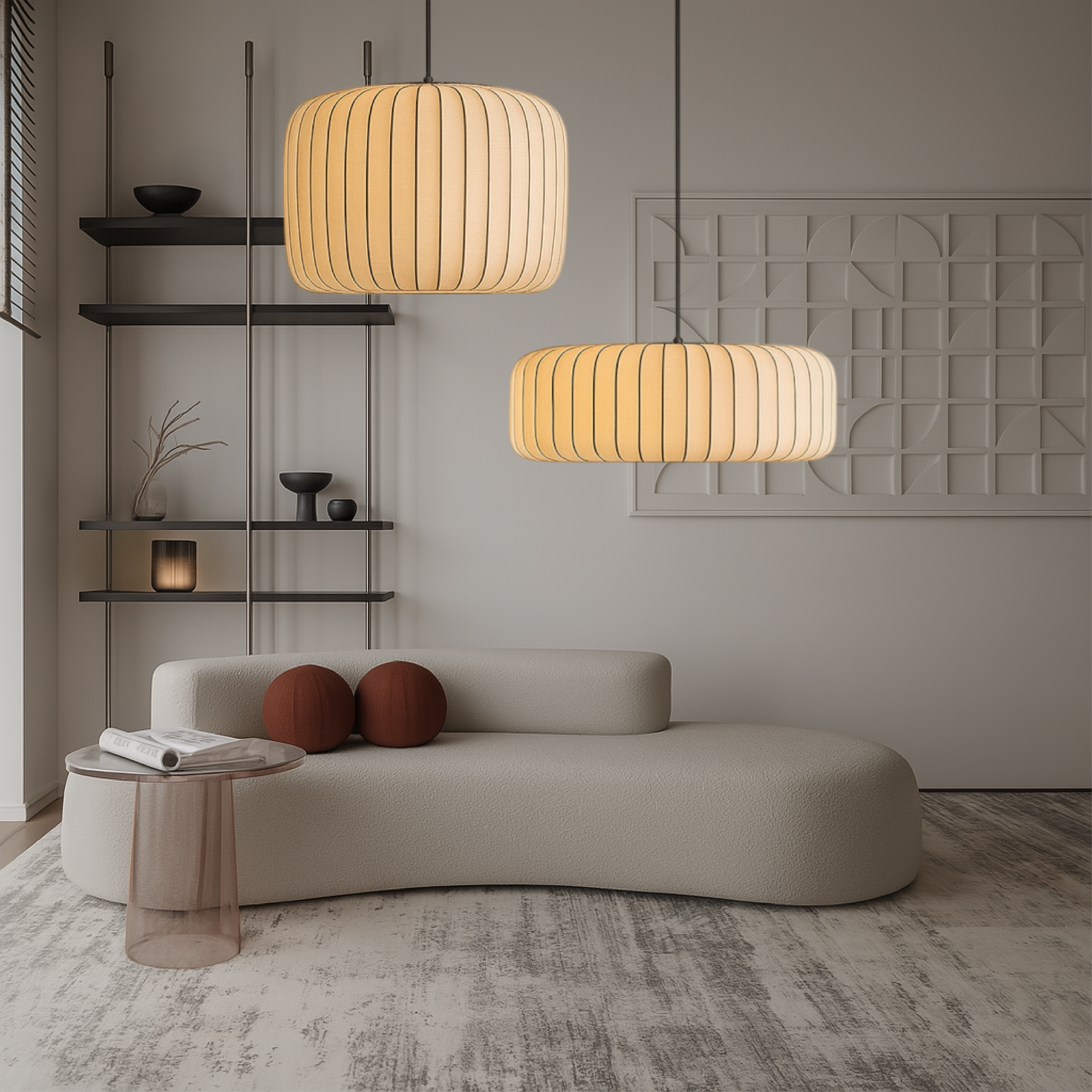 Lampe pendante en soie Rendara