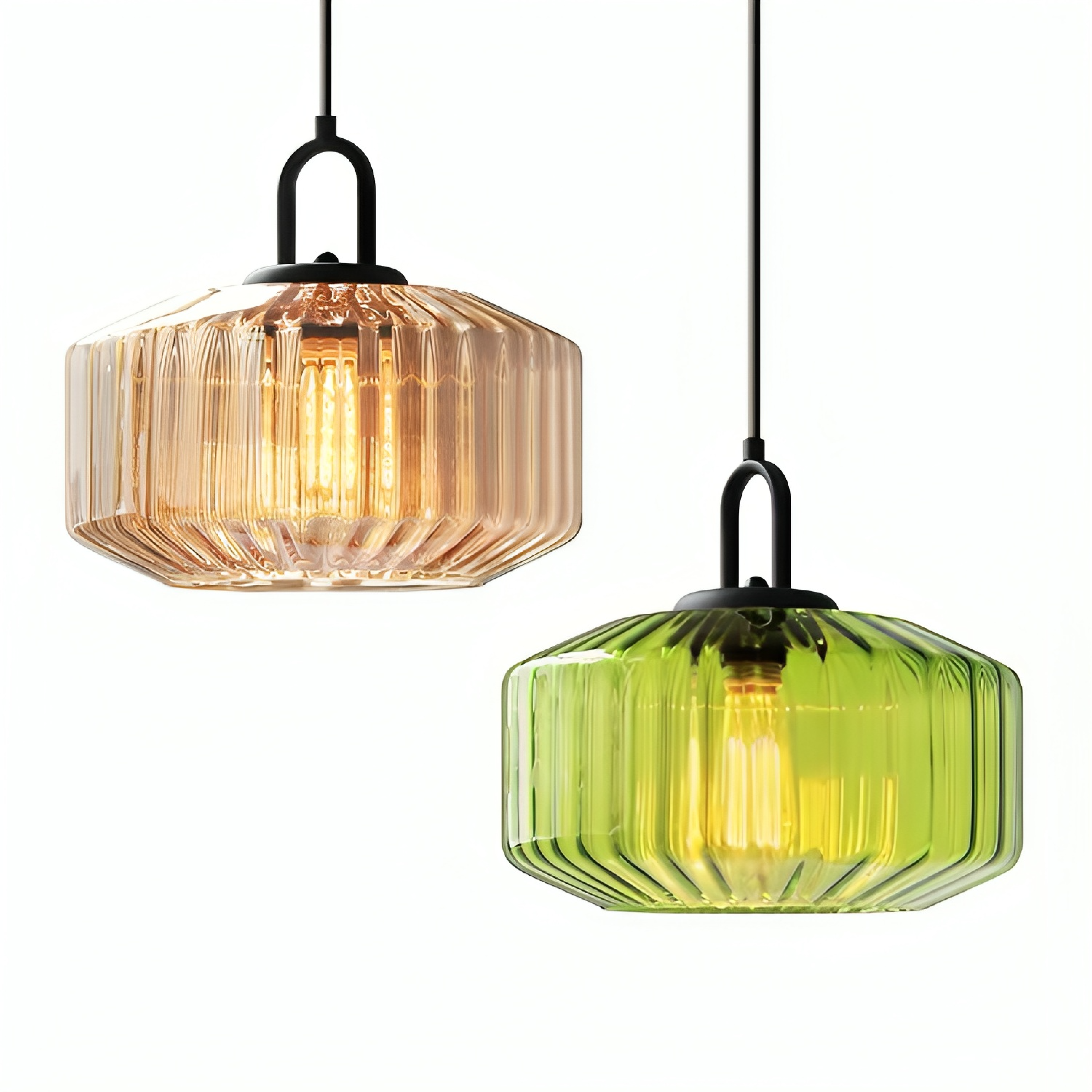 Lampe pendante en verre coloré