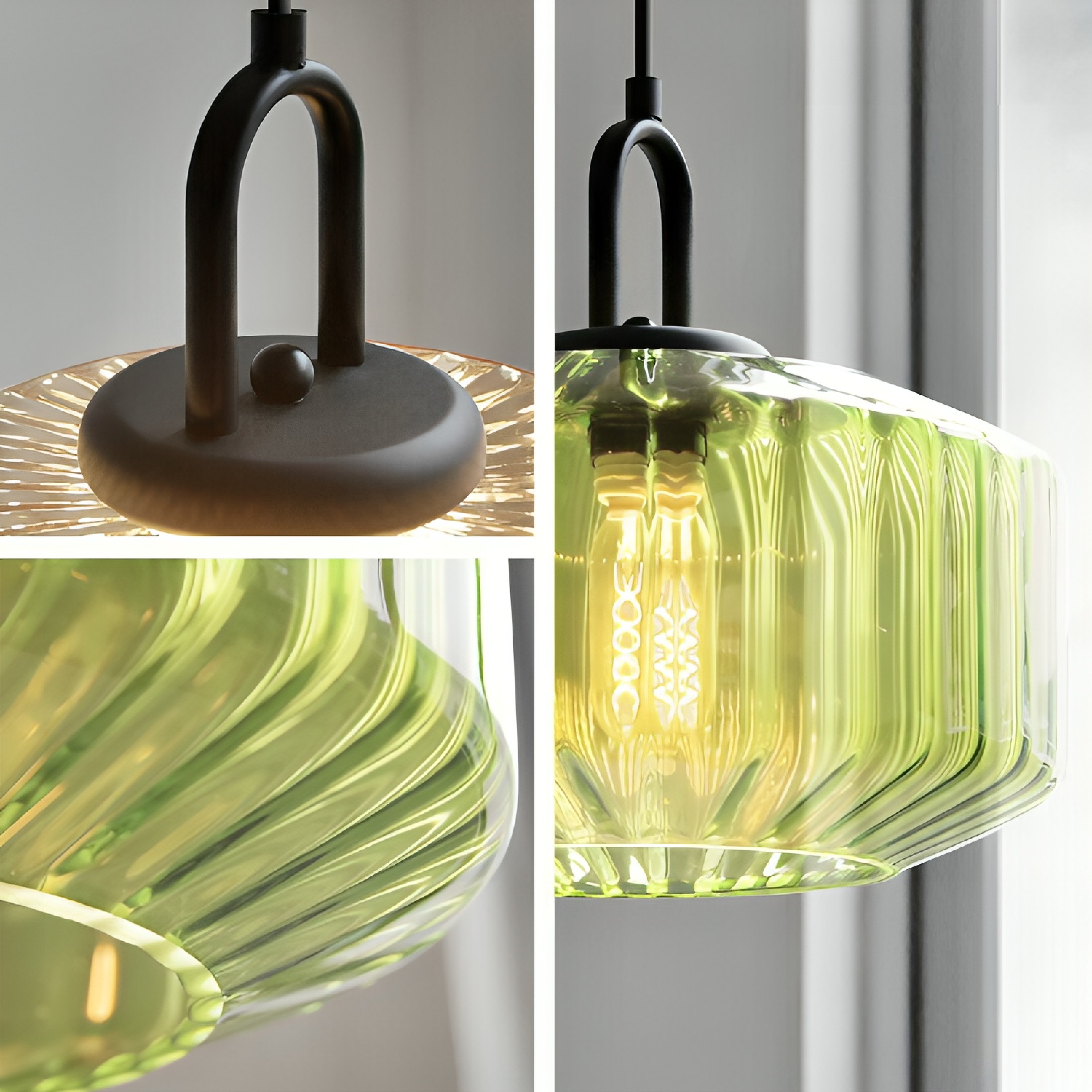 Lampe pendante en verre coloré
