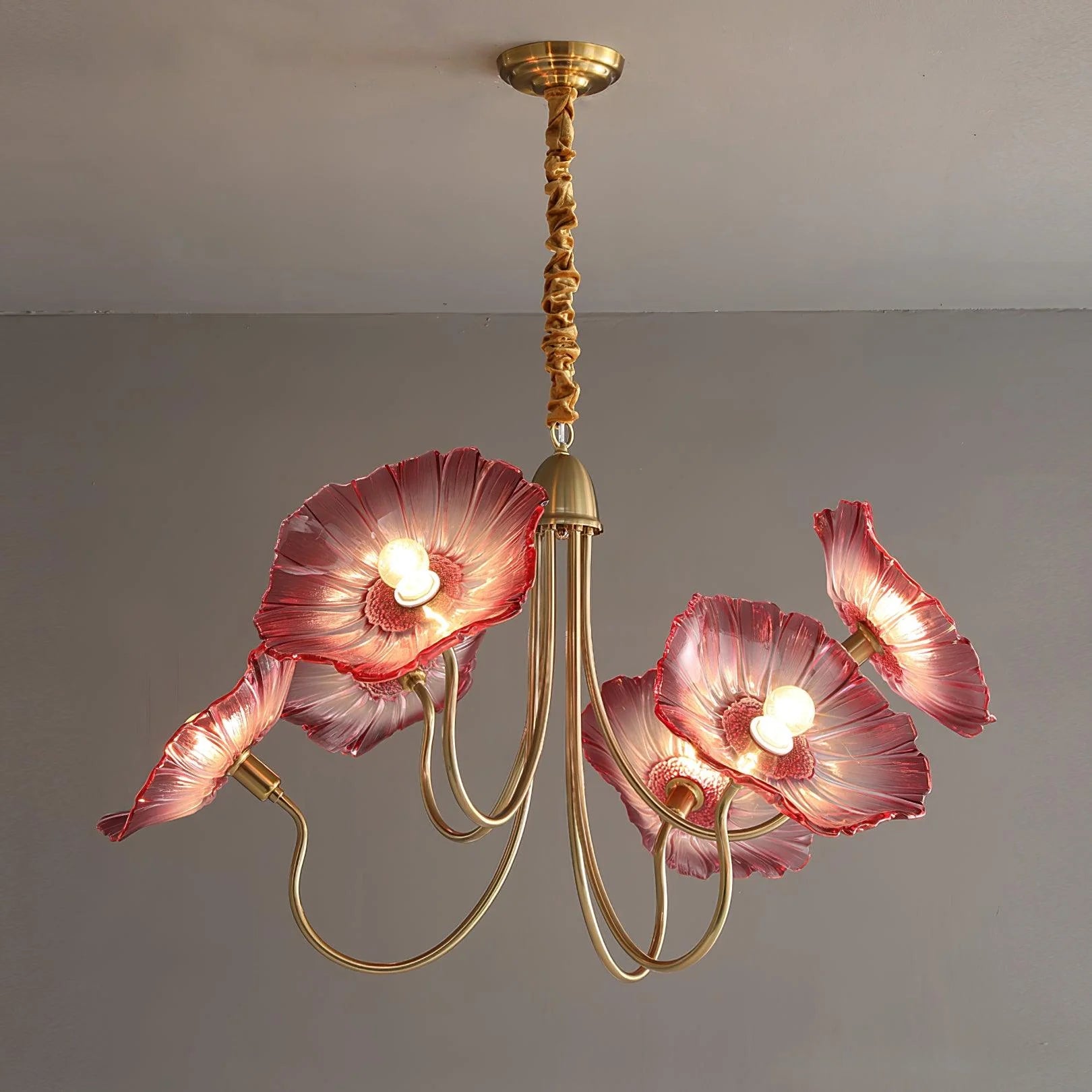 Lustre à feuilles de verre Lotus