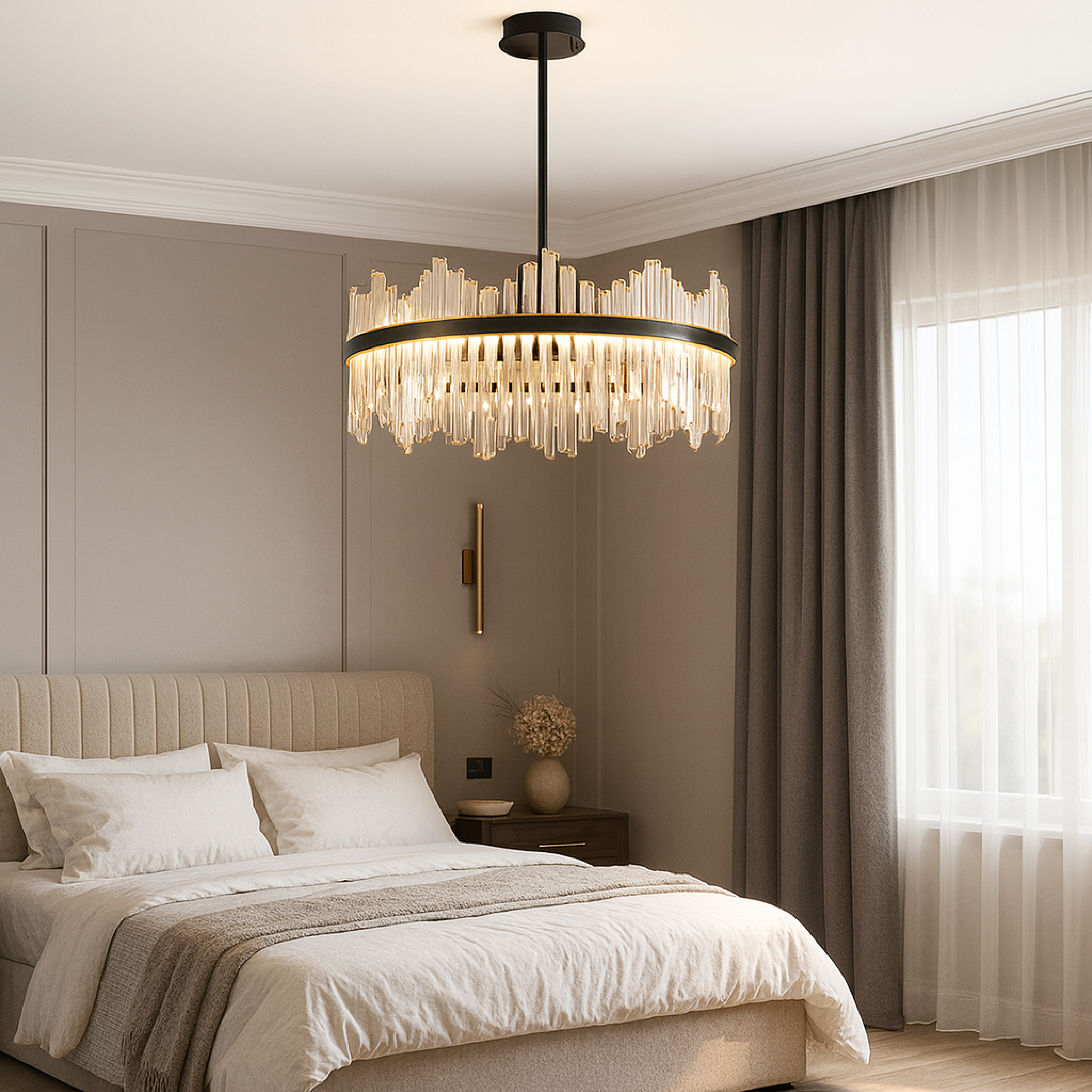 Lustre Terri en cristal noir