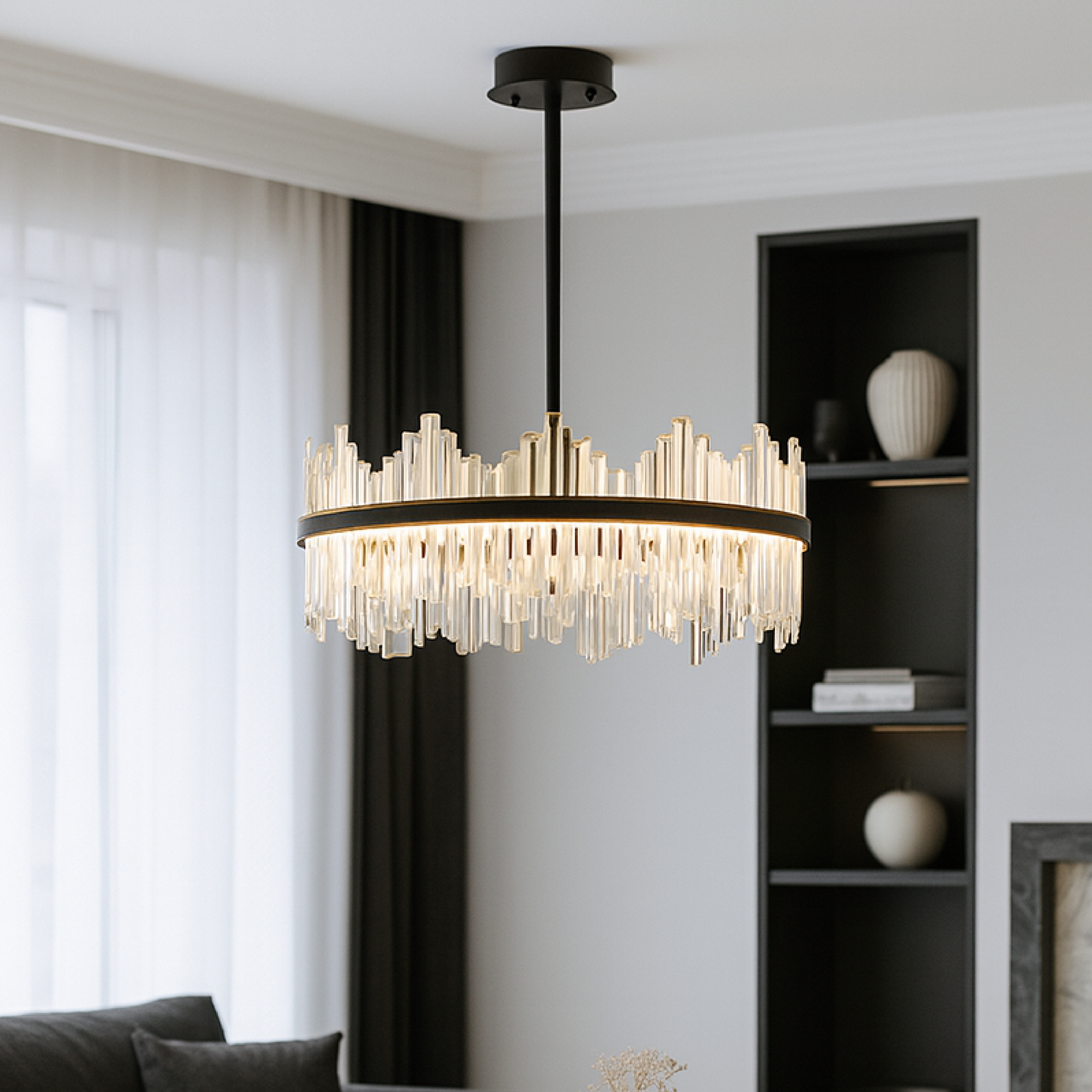 Lustre Terri en cristal noir