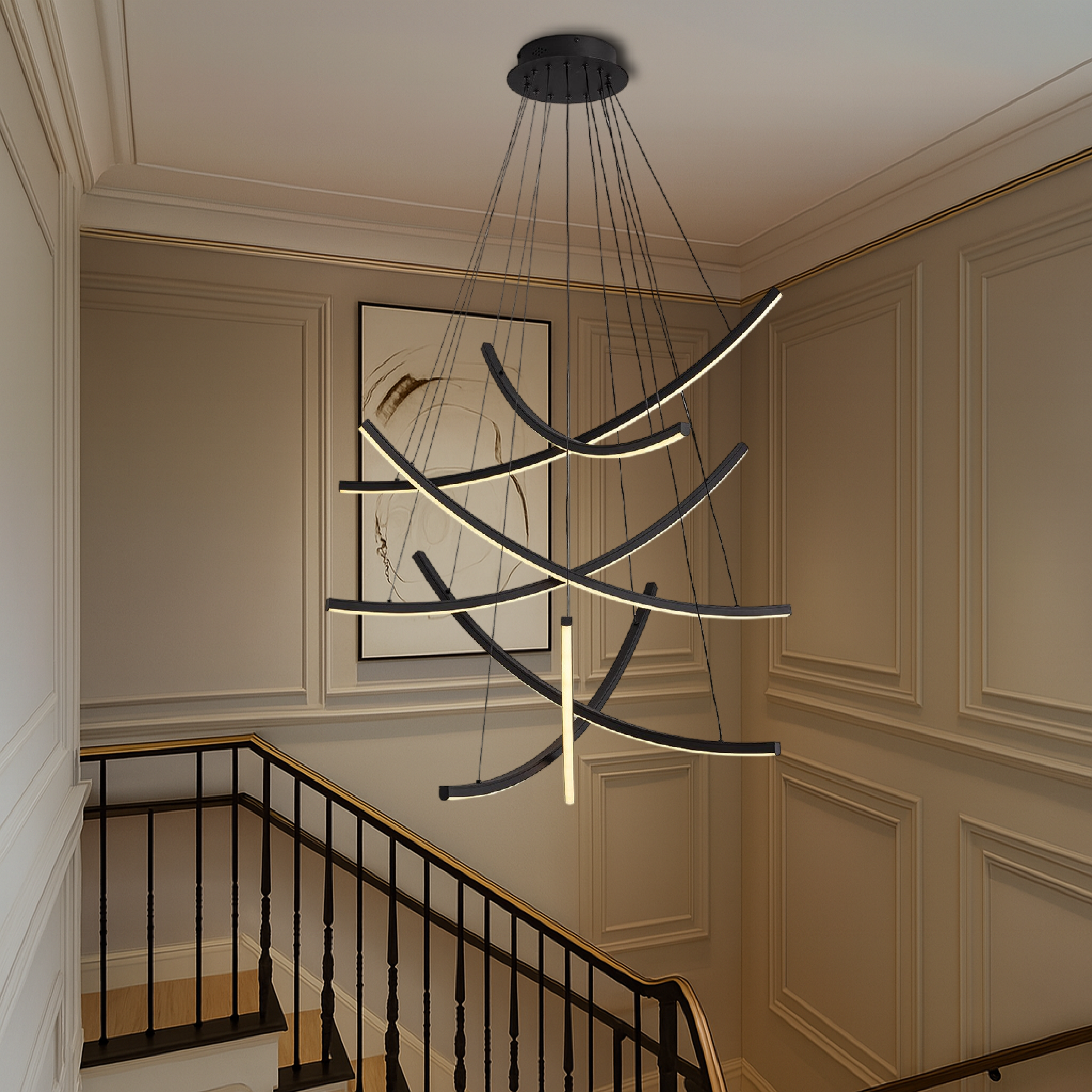 Lustre d'escalier nordique Rella