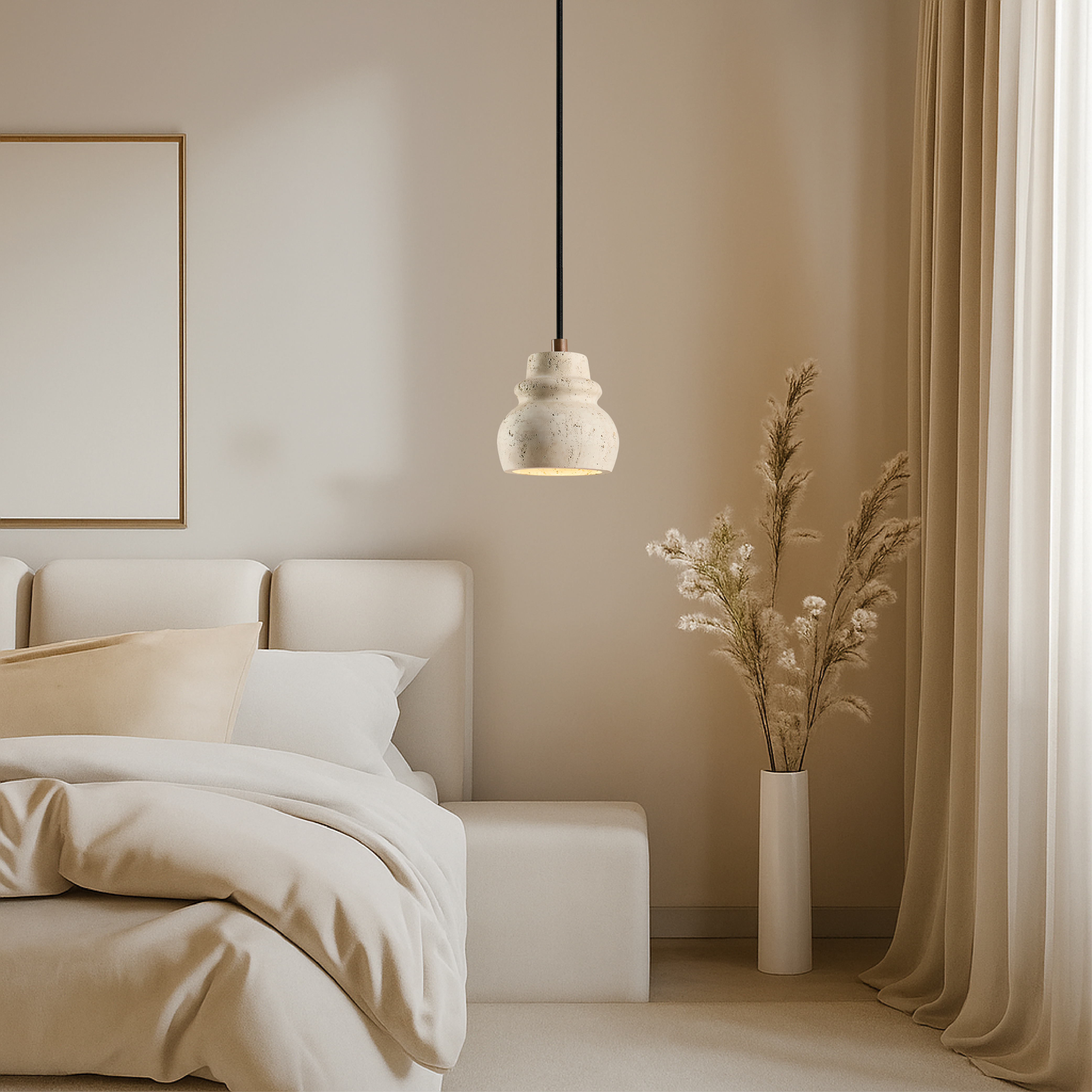 Suspension en travertin Trisu