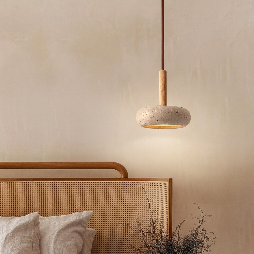 Suspension en travertin