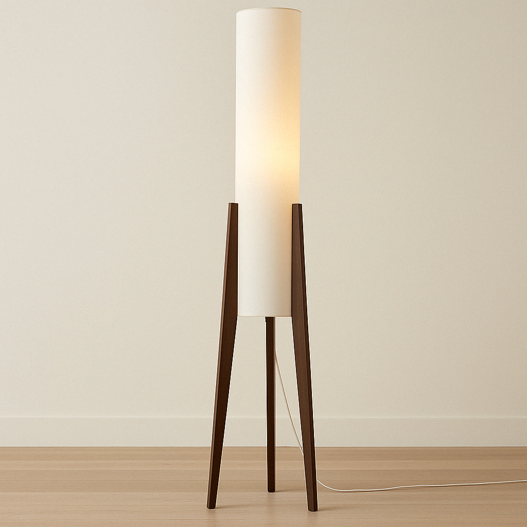 Lampadaire en noyer massif